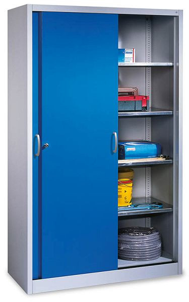 Bedrunka+Hirth Schwerlastschrank, mit Schiebetüren, mit Mitteltrennwand, 2 x 4 Verstellbare, verzinkte Einlegeböden, 04S255160