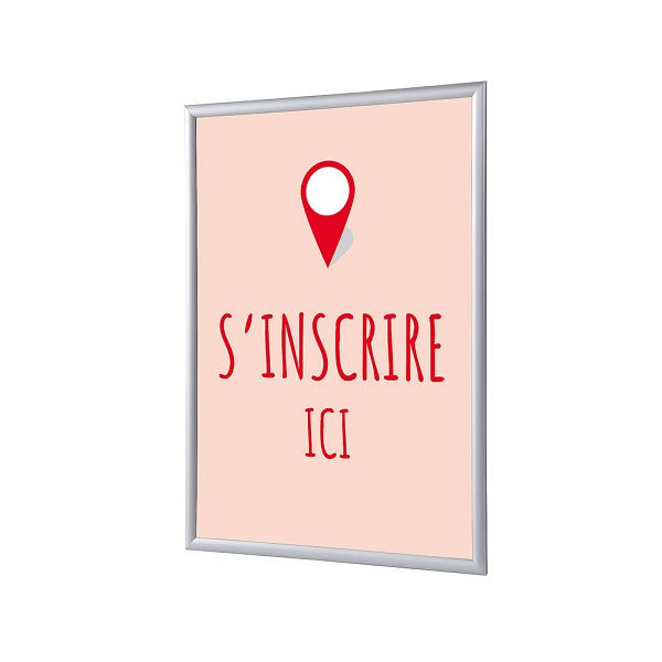 Showdown Displays Klapprahmen A4 Komplettset Hier Anmelden Rot Französisch, KRA4G25LPPI586