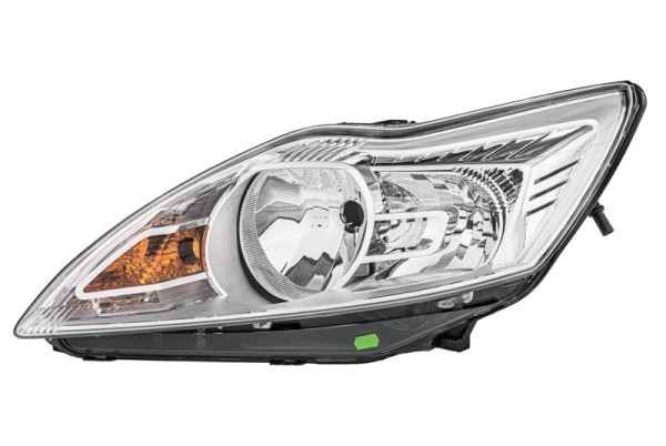 HELLA Halogen-Hauptscheinwerfer, für u.a. Ford Focus II (DA_, HCP, DP), chrom, für Rechtsverkehr, links, 1EE 354 257-011