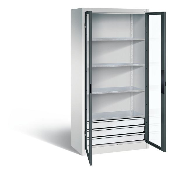 C+P Werkzeugschrank Acurado, H1950xB930xT500mm, Farbe: Lichtgrau / Anthrazitgrau, Muldengriff, 8921-5532 S10008