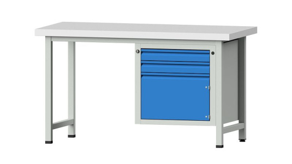 ANKE Werkbänke Kombiwerkbank, Modell 702 E, 1500 x 700 x 850 mm, RAL 7035/5012, KSP 50 mm, 510.511