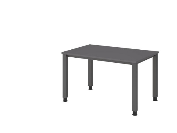 Hammerbacher Schreibtisch 4-Fuß eckig 120x80cm Graphit, Rechteckform, VQS12/G/G