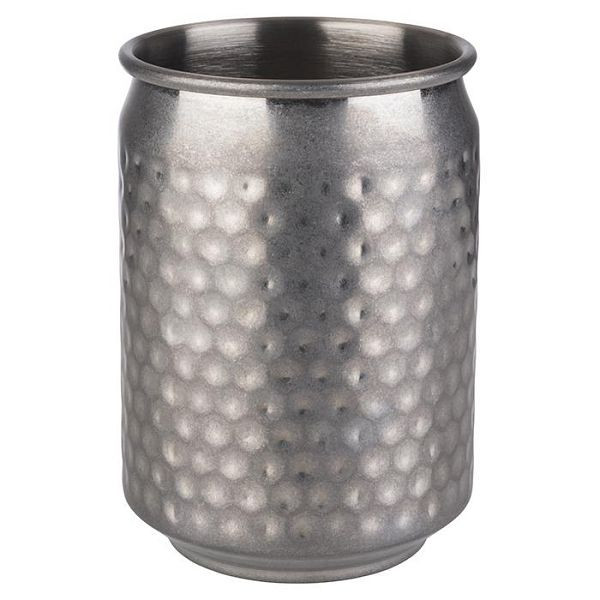 APS Becher -COOL-, Ø 7,5 cm, Höhe: 10,5 cm, 18/8 Edelstahl, Antik-Edelstahl-Look, gehämmerte Oberfläche, 93373