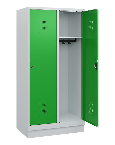 C+P Spind Evolo PLUS, Sockel, 2 Abteile, 1630x800x500mm, 7035/6037, Zylinderschloss, 0490205-22 S10038