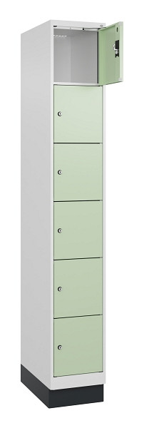 C+P Schließfachschrank Evolo PLUS, mit Sockel, 6 Fächer, 1950x300x500mm, 9016/60, 049020-106 S10019