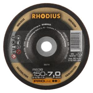 Rhodius PROline RS38 Schruppscheibe, Durchmesser [mm]: 150, Stärke [mm]: 7, Bohrung [mm]: 22.23, VE: 10 Stück, 205714