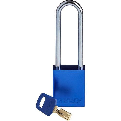 Brady Vorhängeschloss SafeKey, Aluminium lichte Bügelhöhe 76,20 mm, blau, 312001