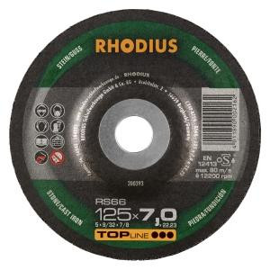 Rhodius TOPline RS66 Schruppscheibe, Durchmesser [mm]: 125, Stärke [mm]: 7, Bohrung [mm]: 22.23, VE: 25 Stück, 200393