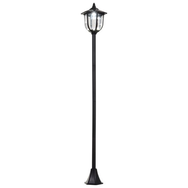 Outsunny Solar LED Gartenlaterne, 30/60 Lumen, Kunststoff, Schwarz, B30-006