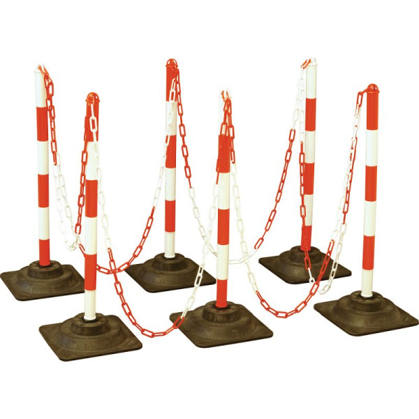 Stein HGS Kettenpfosten 'EcoMax' Set mit 6 Kettenpfosten und 10 m Kunststoffkette, 65922.0001