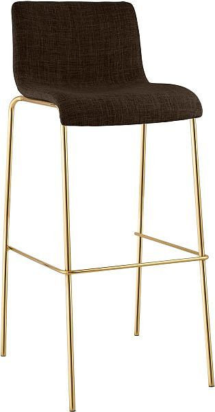 CLP Barhocker Hoover Stoff 4-Fuß Gold, braun, 327061