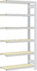 Regalwerk BERT-Großfachregal 250 kg - Anbaufeld HxBxT 2500x1285x500mm 6 Fachebenen Paneel mit 16mm Spanplatten, B3-50613-50