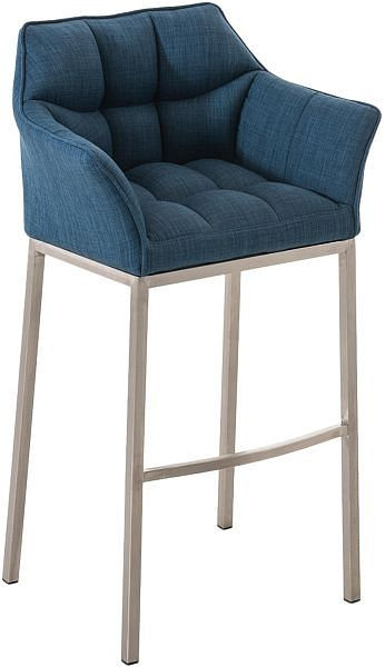 CLP Barhocker Damaso E Stoff mit 4-Fuß Gestell, blau, 101160610