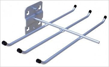 ADB Werkzeughalter, 6-fach, 45° gewinkelt, passend für Eurolochung (10x10 mm / 38x38 mm), Ø: 6mm, Farbe: alu, RAL 9006, Maße LxB: 40 mm x 240 mm, 23154