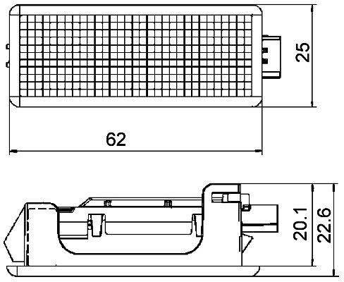 HELLA Einstiegsleuchte, 12V, 1,07 lm, 2XT 010 622-101, 4082300514520