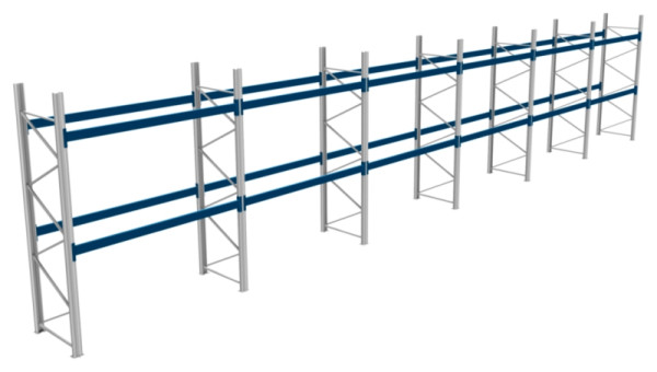 BITO Palettenregal P2 3505x1100x17100 Komplettregal, 2E, 800 RAL5010 U, 56430