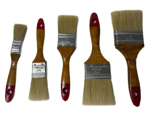 VaGo-Tools Pinselset Lackpinsel 25/38/50/63/75mm Lasurpinsel 60-teilig Flachpinsel, 193-010/015/020/025/030 je 12_tv