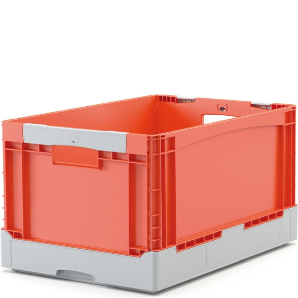 BITO KlappboxEQ 64321R orange, Durchfassgriff Rippenboden, 400x320x600mm, 31461