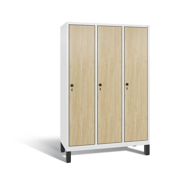 C+P Spind Evolo, 3 Abteile, H1850xB1200xT500 mm, Weiß/MDF Eiche, 48010-32 S10774