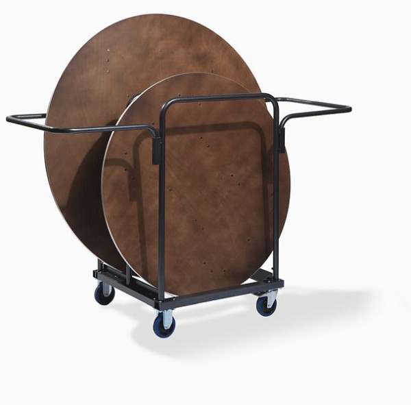 Feros Transportwagen für 8 Banketttische rund, Hammerschlag, 80x75x124cm (BxTxH), T90500