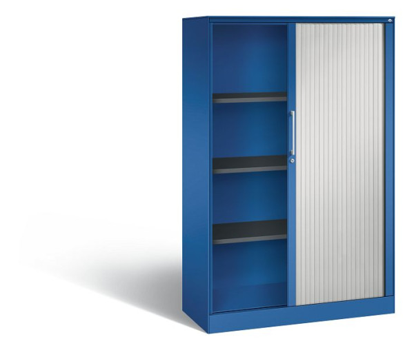 C+P Rollladenschrank Asisto, H1639xB1000xT435mm, Farbe: Enzianblau / Lichtgrau, Bügelgriff, 4 OH, 143012-000 S10067