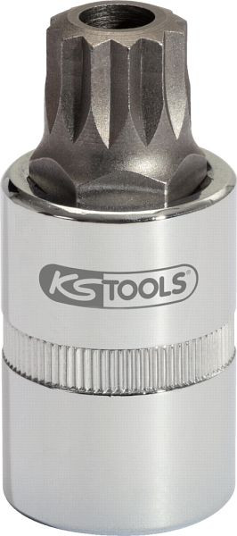 KS Tools 1/2" Bit-Stecknuss XZN mit Stirnlochbohrung, M16, 55 mm, 911.1348