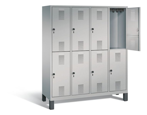 C+P Spind doppelstöckig Evolo, H1850xB1590xT500mm, Farbe: Weißaluminium, 48310-42 S10197