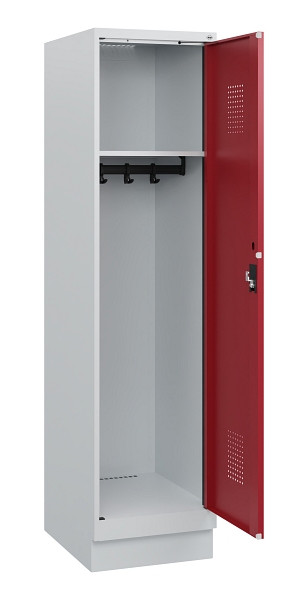C+P Spind Evolo PLUS, Sockel, 1 Abteil, 1630x400x500mm, 7035/3003, Zylinderschloss, 0490205-12 S10026