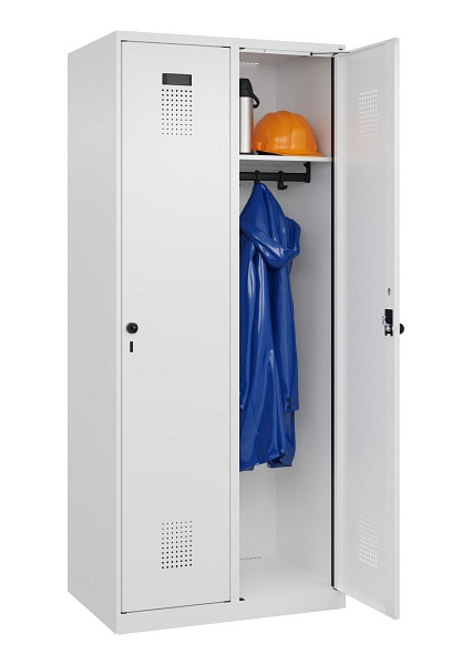 C+P Spind Evolo PLUS, 2 Abteile, 1850x800x500mm, 9016/9016, Verschluss Drehriegel, Ablageböden 2, 049000-22 S10020