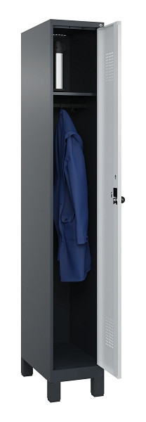 C+P Spind Evolo PLUS, mit Füßen, 1 Abteil, 1950x300x500mm, 7016/7035, Verschluss Drehriegel, Ablageböden 1, 049010-10 S10018
