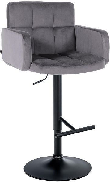 CLP Barhocker Los Angeles Samt schwarz, dunkelgrau, 323108