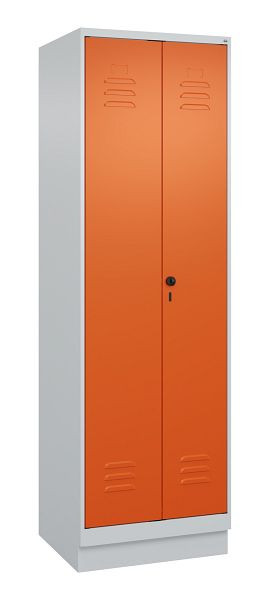 C+P Mehrzweckschrank Classic PLUS, Wäsche-/Kombispind, Sockel, 2 Abteile, 1950x600x500mm, 7035/2004, Drehriegel, 080620-20 S10030