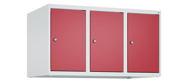 C+P Schrankaufsatz Classic PLUS, Aufsatzschrank, 7035/3003, Zylinderschlösser, 500x900x500mm, 3 Abteile, 080090-30 S10016