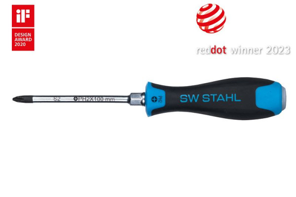 SW-Stahl Schraubendreher, schlagfest, Kreuz, PH2 x 100 mm, S2 Stahl, 32792SB