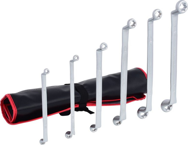 KS Tools Doppel-Ringschlüssel-Satz Torx-E, gekröpft, 6-teilig, 911.0360