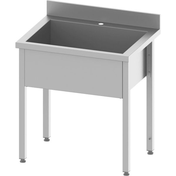 Stalgast Edelstahl Topfspüle ECO mit einem Becken 600x600x850mm, 300 mm Beckenhöhe mit Aufkantung, Selbstmontage (AISI201), DTS06660A