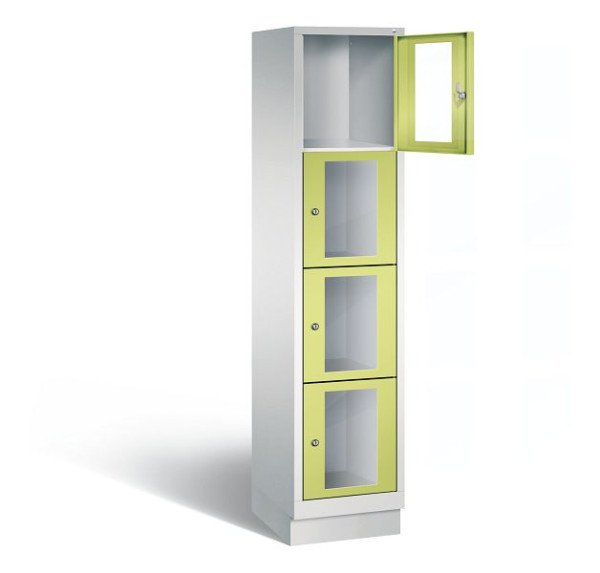 C+P Schließfachschrank Classic, H1800xB420xT500mm, Farbe: Lichtgrau / Viridingrün, 8020A124 S10007
