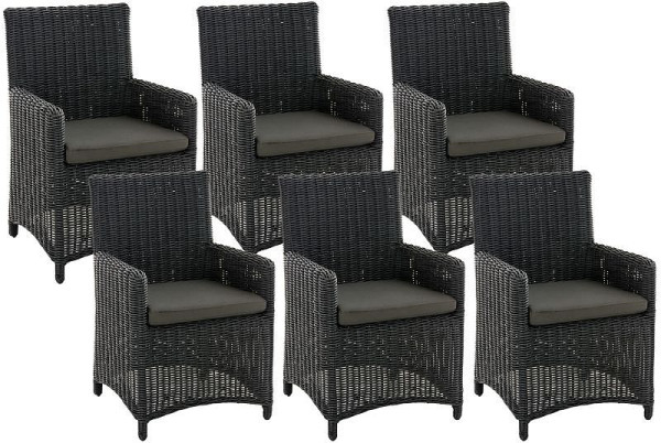 CLP 6er Set Stuhl Fontana / Sankt Marlo Anthrazit 5mm, schwarz, 328268