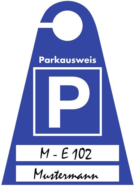 Moedel Parkausweis blanko zur Selbstbeschriftung, Kunststoff transparent, 120x165 mm, 57040