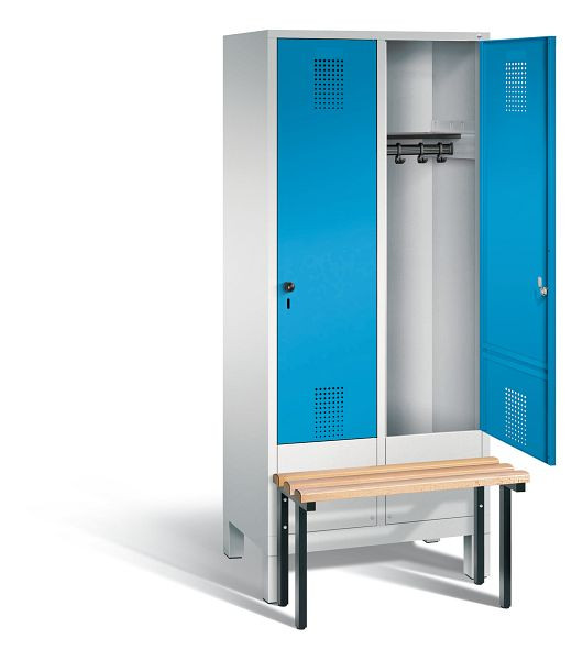 C+P Garderobenschrank Evolo, H1850xB810xT815mm, Farbe: Lichtgrau / Lichtblau, 48030-22 S10017