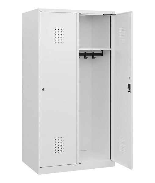 C+P Spind Evolo PLUS, 2 Abteile, 1530x800x500mm, 9016/9016, Zylinderschloss, 0490005-22 S10047