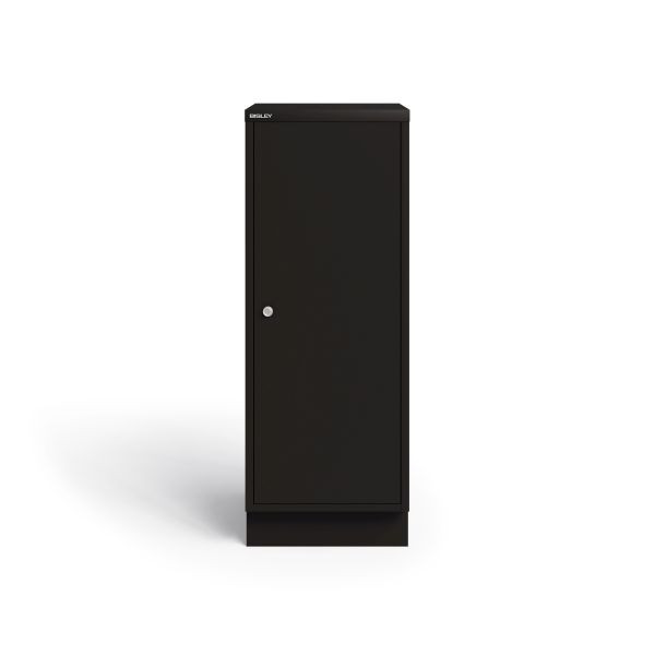 Bisley MultiDrawer, 39er Serie, abschließbare Flügeltüre mit Sockel, Türanschlag links,Farbe schwarz, LS39L633