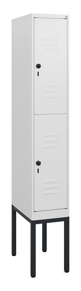 C+P Doppelstöckiger Spind Classic PLUS, Gestell, 1950x300x500mm, 9016/9016, Drehriegel, 0803305-10 S10014