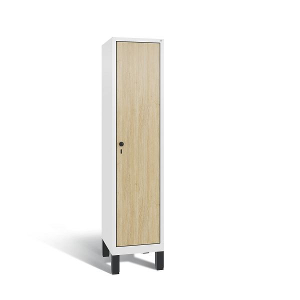 C+P Spind Evolo, 1 Abteil, H1850xB420xT500 mm, Weiß/MDF Eiche, 48010-12 S10349