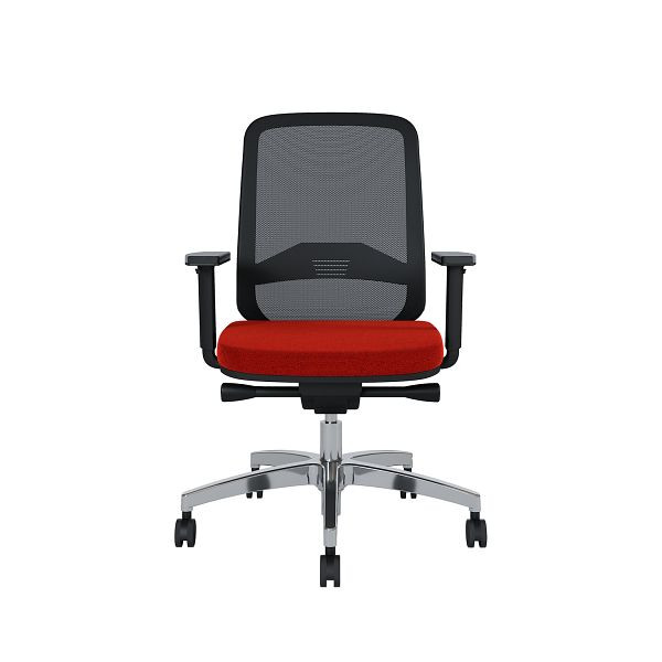 Bisley Bürodrehstuhl Bali, Rückenlehne aus Netzbezug, Mit Armlehnen Aluminiumfußkreuz, TN9404 tomato red, BALIALRT0015TN9404