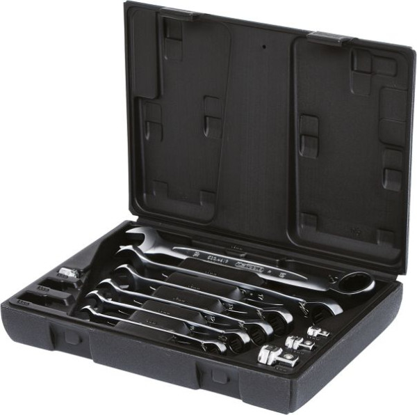 KS Tools GEARplus Ratschenringmaulschlüssel-Satz, umschaltbar, 10-teilig, 503.4647