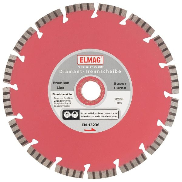 ELMAG Diamantscheibe 180 mm, PREMIUM LINE - SUPER TURBO (Bohrung: 25,4 mm), 61553