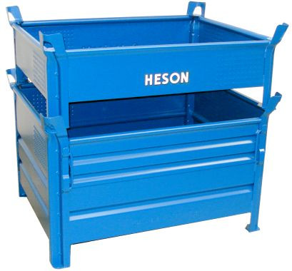 Heson Transportbehälter 1510 mit einer Gitterwand, blau, 1200 x 1000 x 300, 1510-24-04