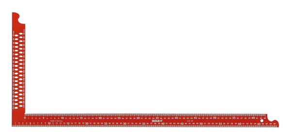 Sola Zimmermannswinkel ZWCA 700 rot beschichtet, mit Anreisslöcher, 700x300mm, 56132101