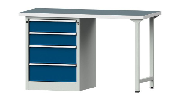 ANKE Werkbänke Kombiwerkbank, Modell 816 V, 1500 x 700 x 890 mm, RAL 7035/5010, UBP 40 mm, 415.009